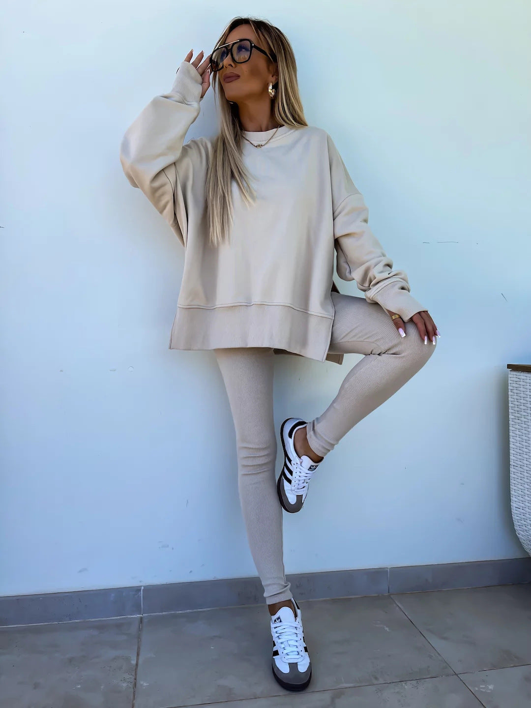 Loose Sweater & Trousers  2 Piece Set - Angel Wishes