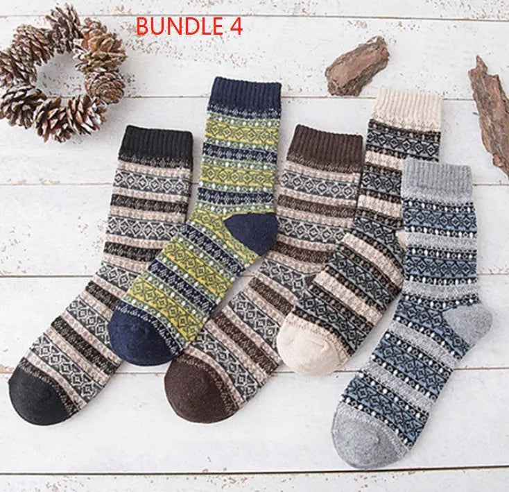 Winter Thick Warm Stripe Wool Socks Casual Sock Business Socks Angel Wishes