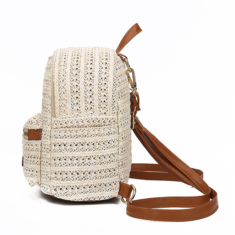 Straw backpack woven backpack Angel Wishes