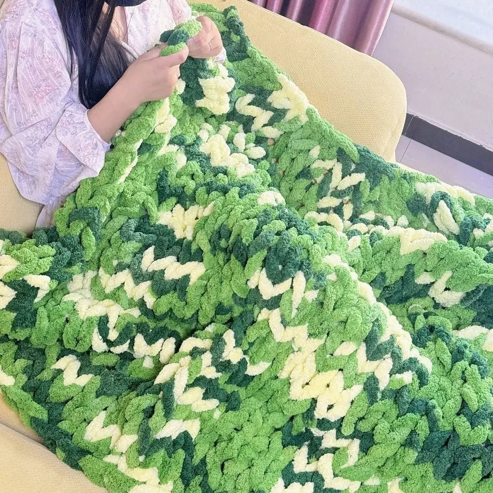 Coarse Yarn Chenille Knitted Blanket Angel Wishes
