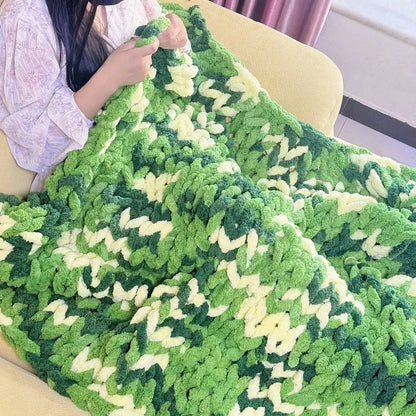 Coarse Yarn Chenille Knitted Blanket Angel Wishes