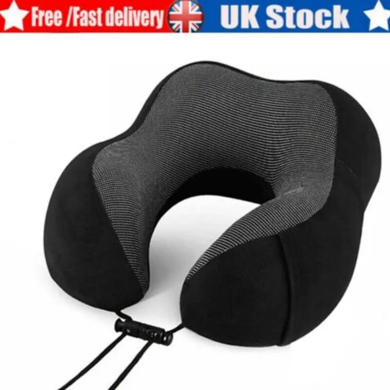 Memory Foam Travel Pillow Neck Support Cushion Without Carry Bag Ear Plugs Mask Angel Wishes