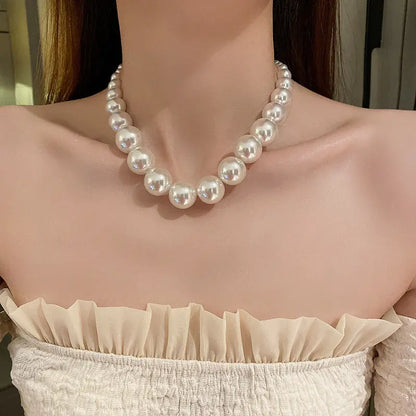French Retro Gradient Large And Small Pearls Necklace Angel Wishes