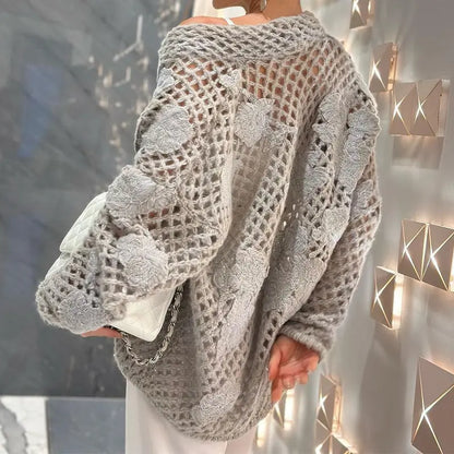 Hollow-out Hand-knitted Three-dimensional Crocheted Sweater Angel Wishes