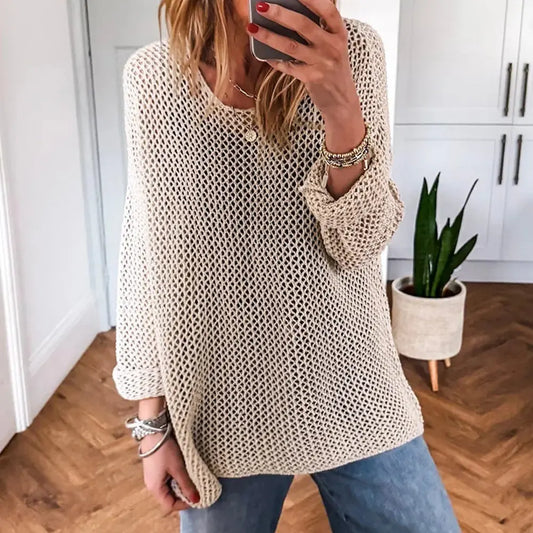 Crochet Hollow-out Jumper Top Sweater Angel Wishes