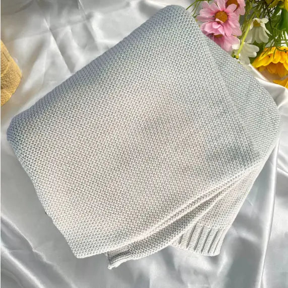 Personalized Knitted Cotton Baby Blanket Angel Wishes