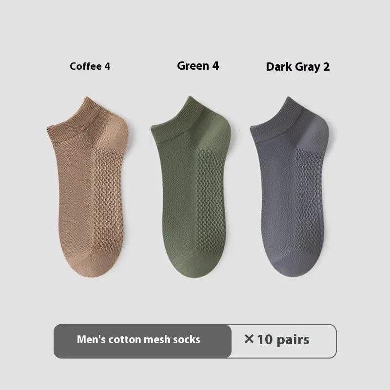 Cotton Anti-Pilling Short Socks Men's Deodorant And Sweat-absorbing Invisible Tight Mesh Boat Socks Angel Wishes