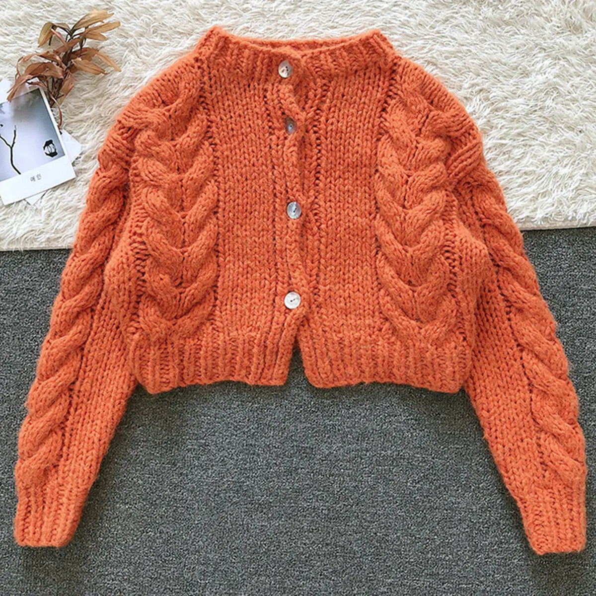 Hand-knit Wool Loose Cardigan Angel Wishes