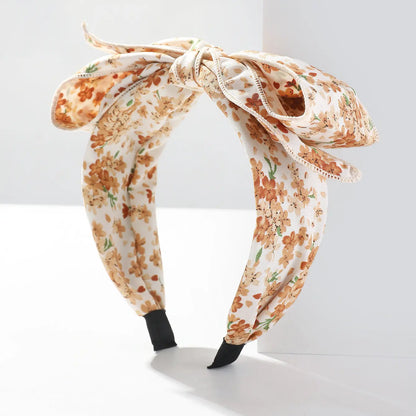 New Floral French Fashion Printed Hair Bow Hair Angel Wishes