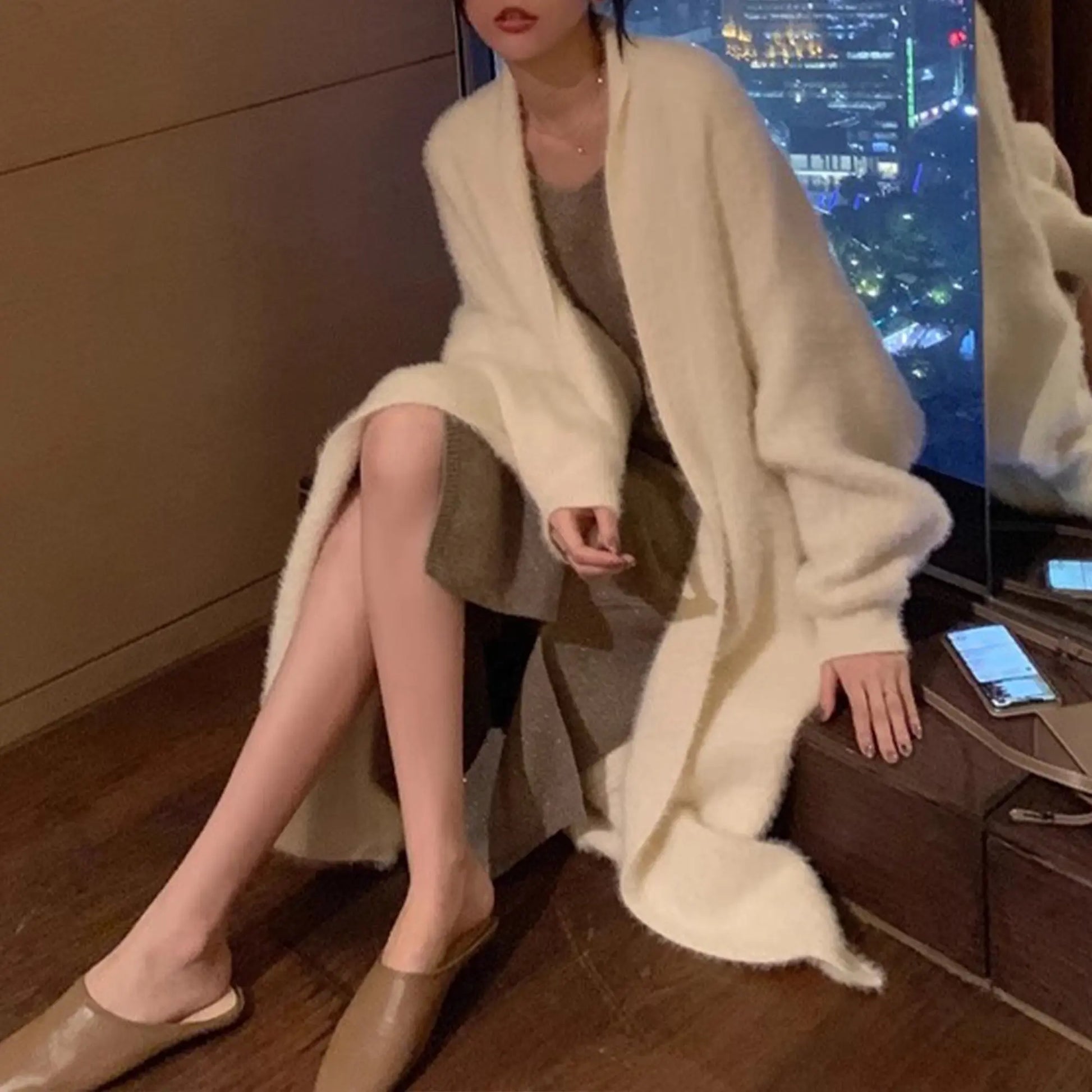 Trendy Soft Long Cardigan Coat Angel Wishes