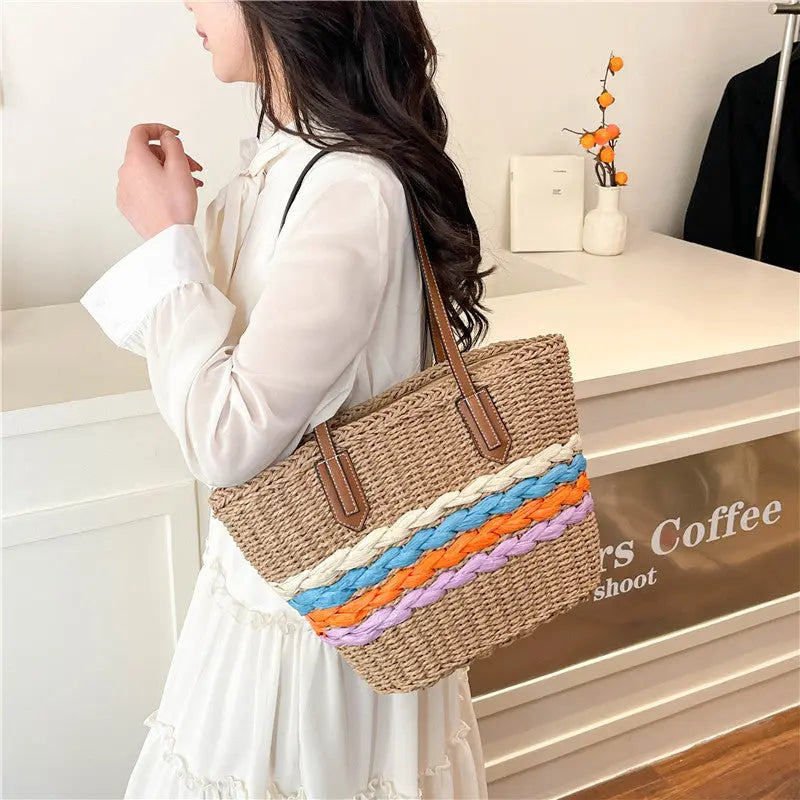 Woven Vegetable Basket Tote Large Capacity Straw Bag Angel Wishes