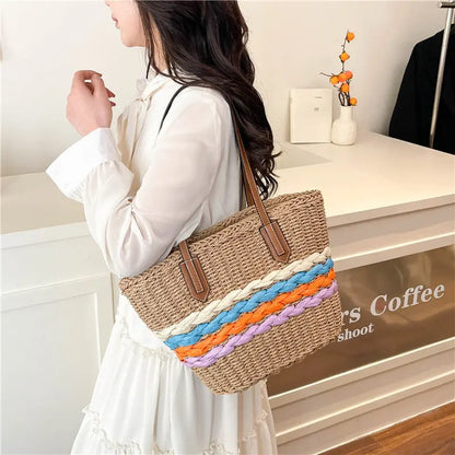 Woven Vegetable Basket Tote Large Capacity Straw Bag Angel Wishes