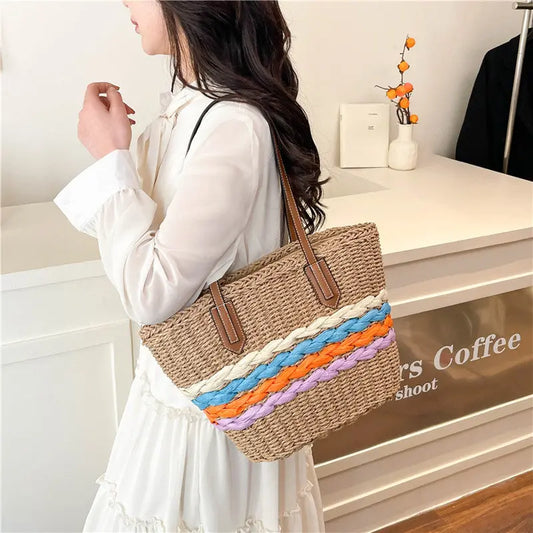 Woven Vegetable Basket Tote Large Capacity Straw Bag Angel Wishes