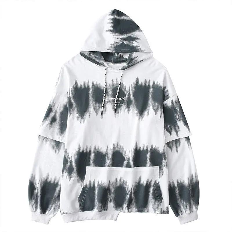 Tie-dye asymmetric hoodies Angel Wishes