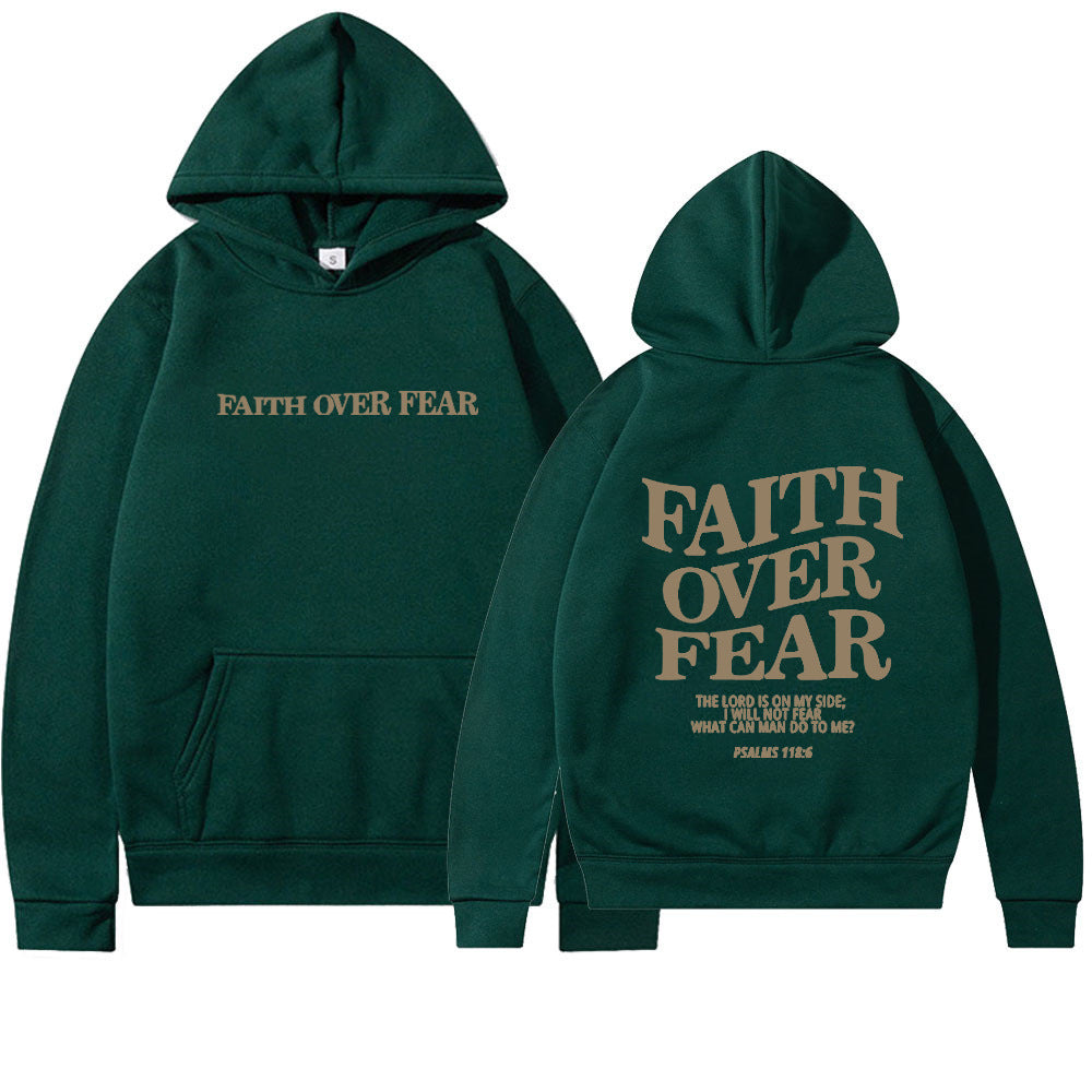 Faith Over Fear Unisex Christian Hoodie Angel Wishes