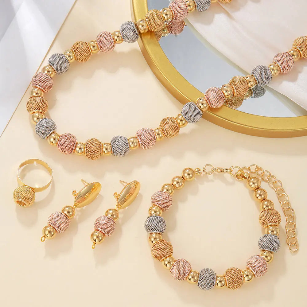 5Pcs Fashionable Metallic Beaded jewelry set Angel Wishes