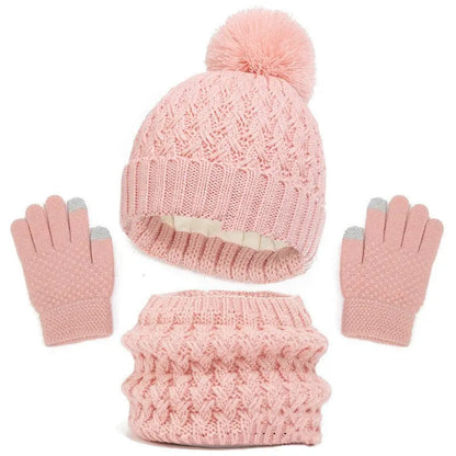 Children's Hat Scarf Gloves Three-piece Set Angel Wishes