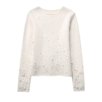 Decorated Pearls Knitwear Mini Skirt Angel Wishes