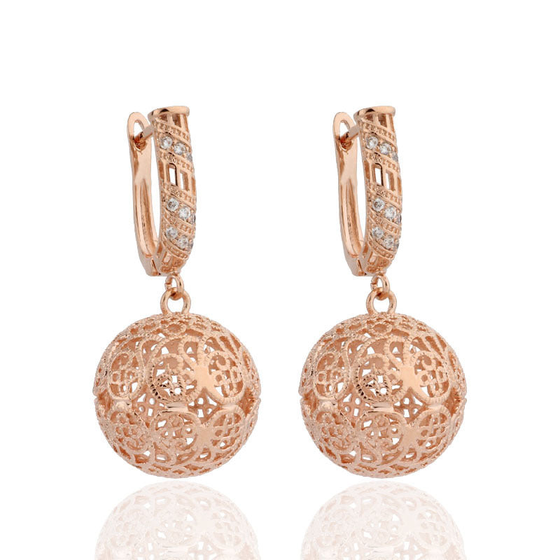 Fashion Hollow Large Spherical Earrings Angel Wishes