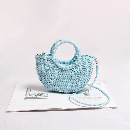 Seaside Vacation Beach Mini Straw Bag Angel Wishes