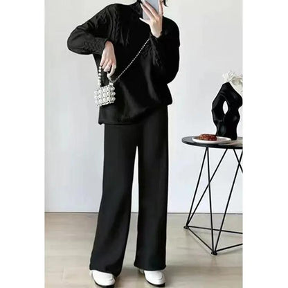 Sweater And Wide Leg Trousers Two-piece Angel Wishes