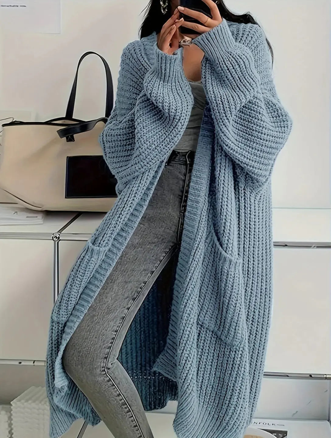Loose Thick Knitted Cardigan Coat - Angel Wishes