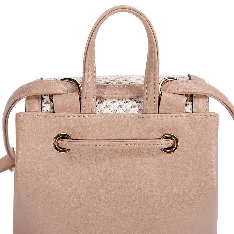 Women's All-match PU Stitching Simple One-shoulder Fur Ball Messenger Bag Angel Wishes