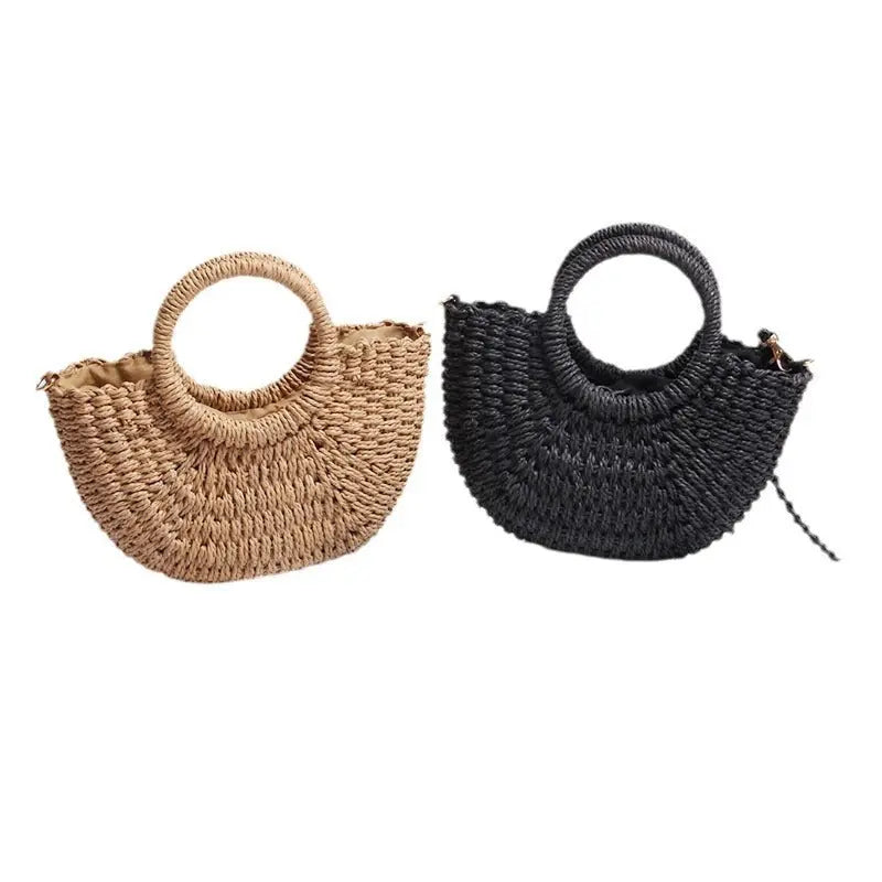 Seaside Vacation Beach Mini Straw Bag Angel Wishes