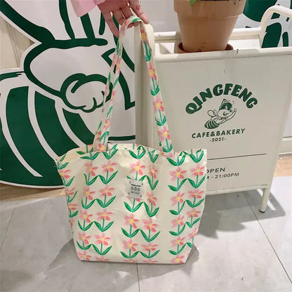 Floral Canvas Tote Bag Angel Wishes