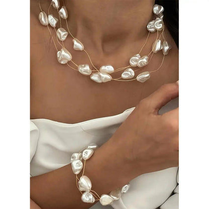 Versatile Baroque Pearl Necklace Bracelet For Women Angel Wishes