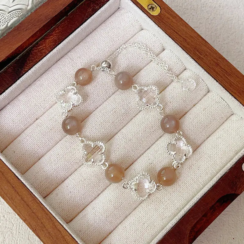 Natural Amethyst Citrine Alloy Bracelet Angel Wishes