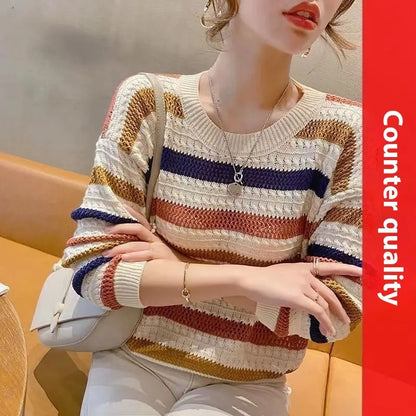 Loose Striped Sweater Angel Wishes