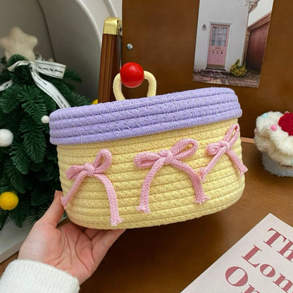 Cute Cotton Thread Woven Storage Basket Angel Wishes