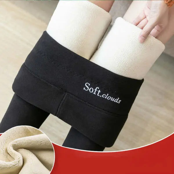 Women's High Waist Plus Velvet Thick Slim Slimming Leggings Angel Wishes