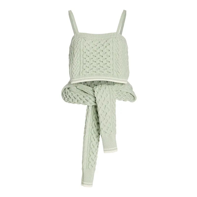 Fake Two-Piece Stretch Knit Sweater Angel Wishes