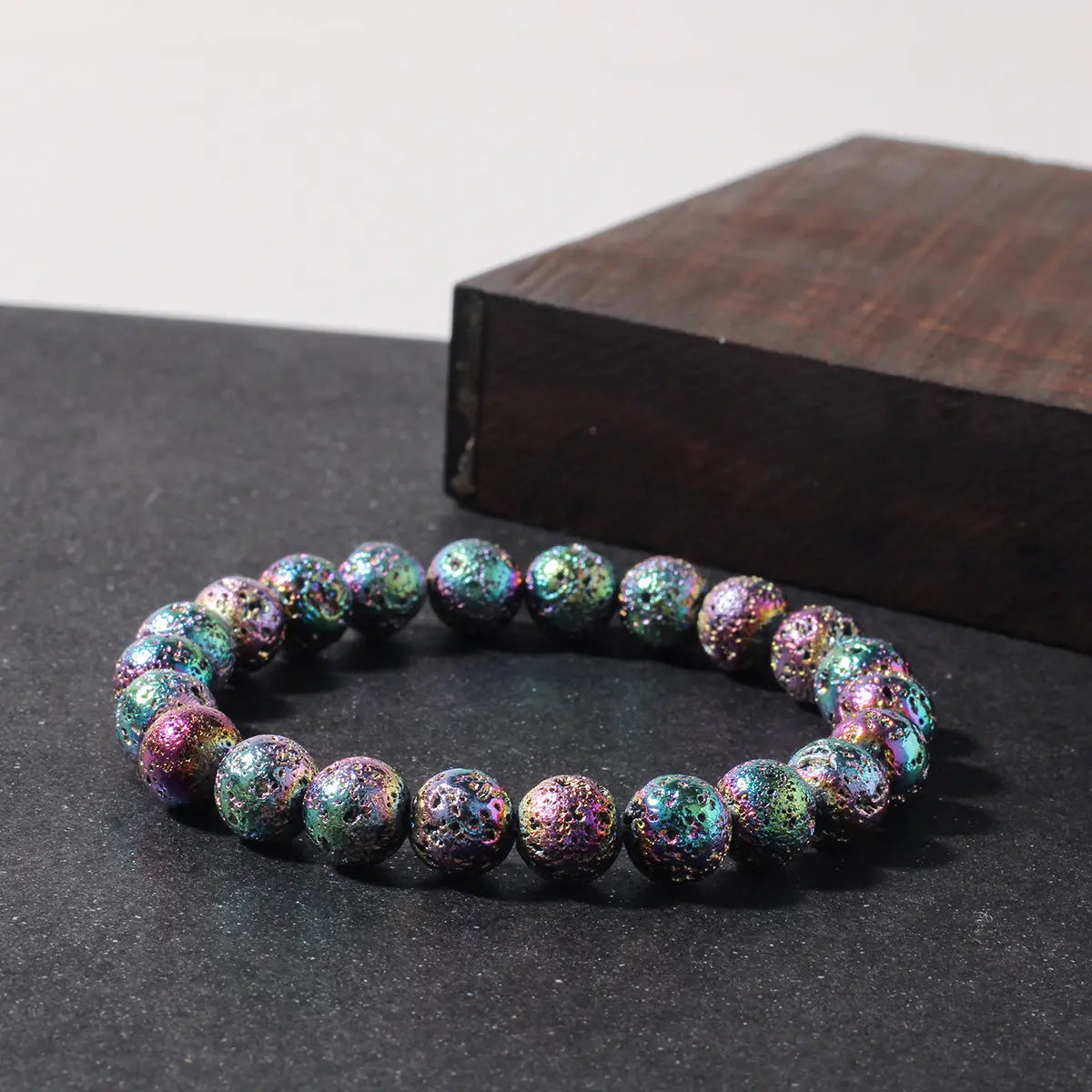Natural Volcanic Stone Bracelet In Seven Colors Angel Wishes