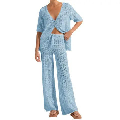 Knitted High Waist Trousers And Sweater Angel Wishes