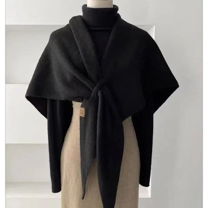 Wool Knitted Triangle Shawl Fashionable Warm Scarf Angel Wishes