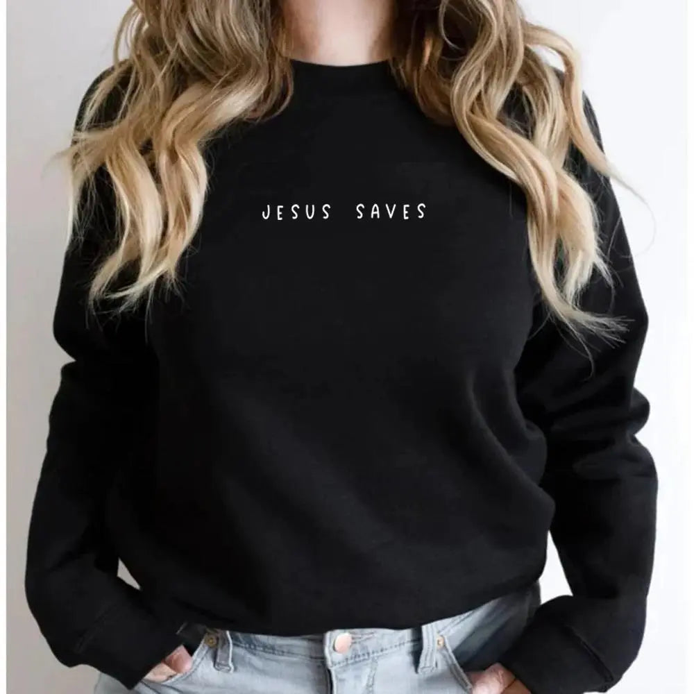 Jesus Save Christian Sweatshirt Faith Top Angel Wishes