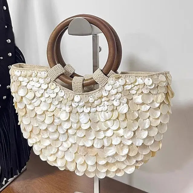 High-grade Handmade Natural Shell Bag Fairy Hand-held Women's Bag Angel Wishes