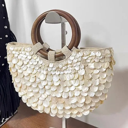 High-grade Handmade Natural Shell Bag Fairy Hand-held Women's Bag Angel Wishes