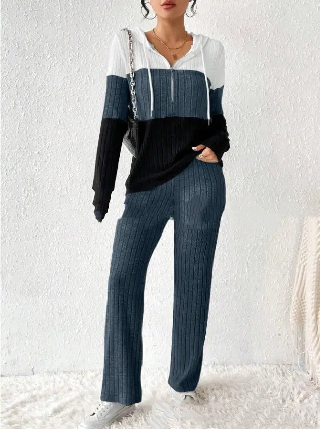 Hooded Zipper Trousers And Top Angel Wishes