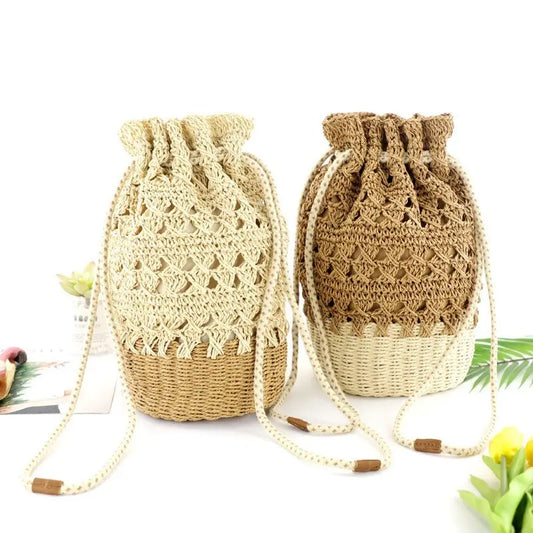 Ladies straw bucket bag Angel Wishes