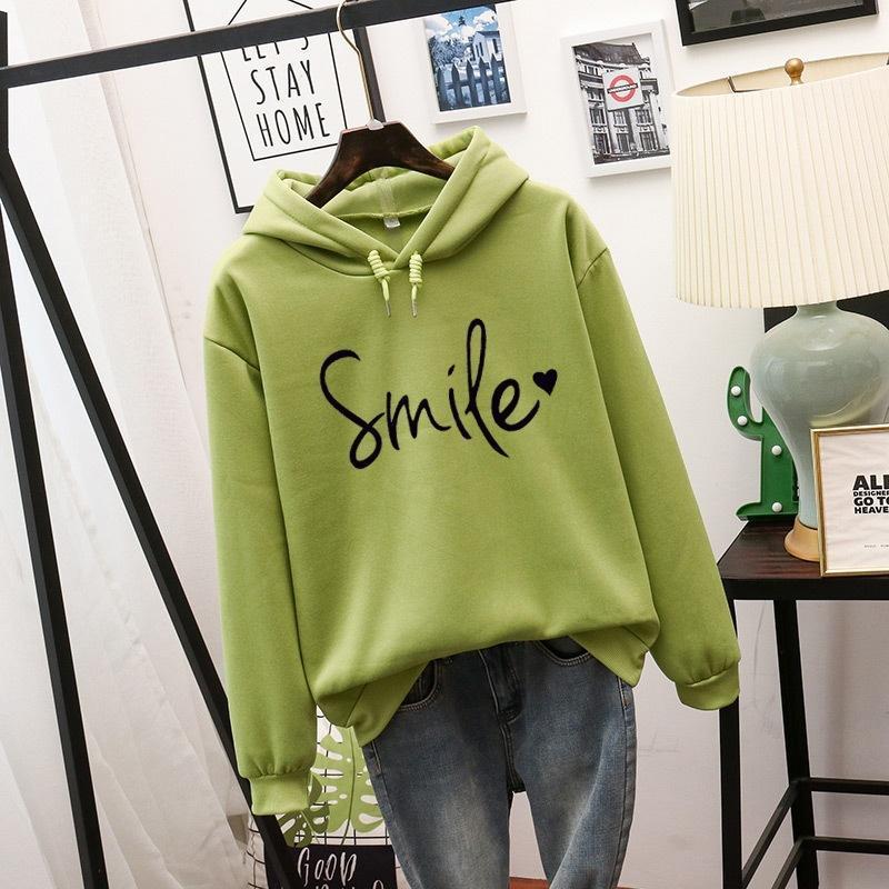 Women's Smile Printed Loose Sweatshirt Angel Wishes