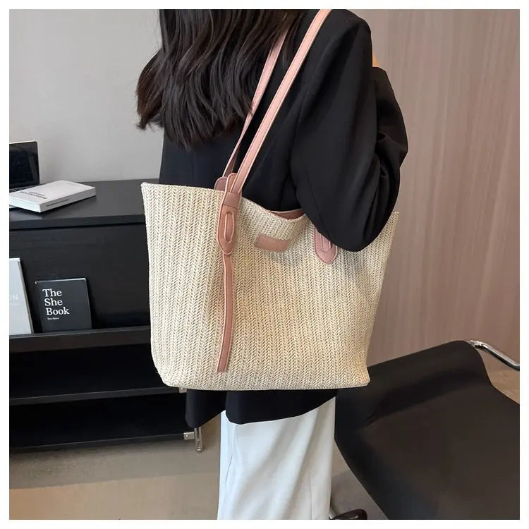 Summer Vacation Beach Woven Handheld Shoulder Bag Angel Wishes