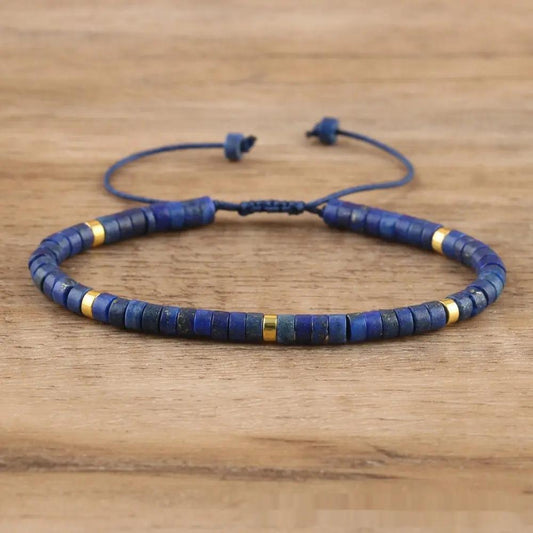 Lapis Spacer Beads Woven Bracelet Angel Wishes