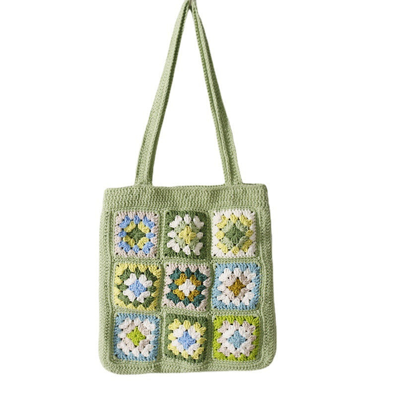 Hand-woven Grandmother Square Shoulder Bag Angel Wishes