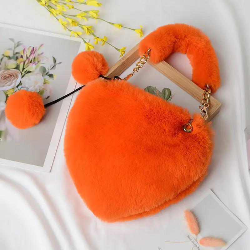 Heart-shaped Plush Handbag Angel Wishes