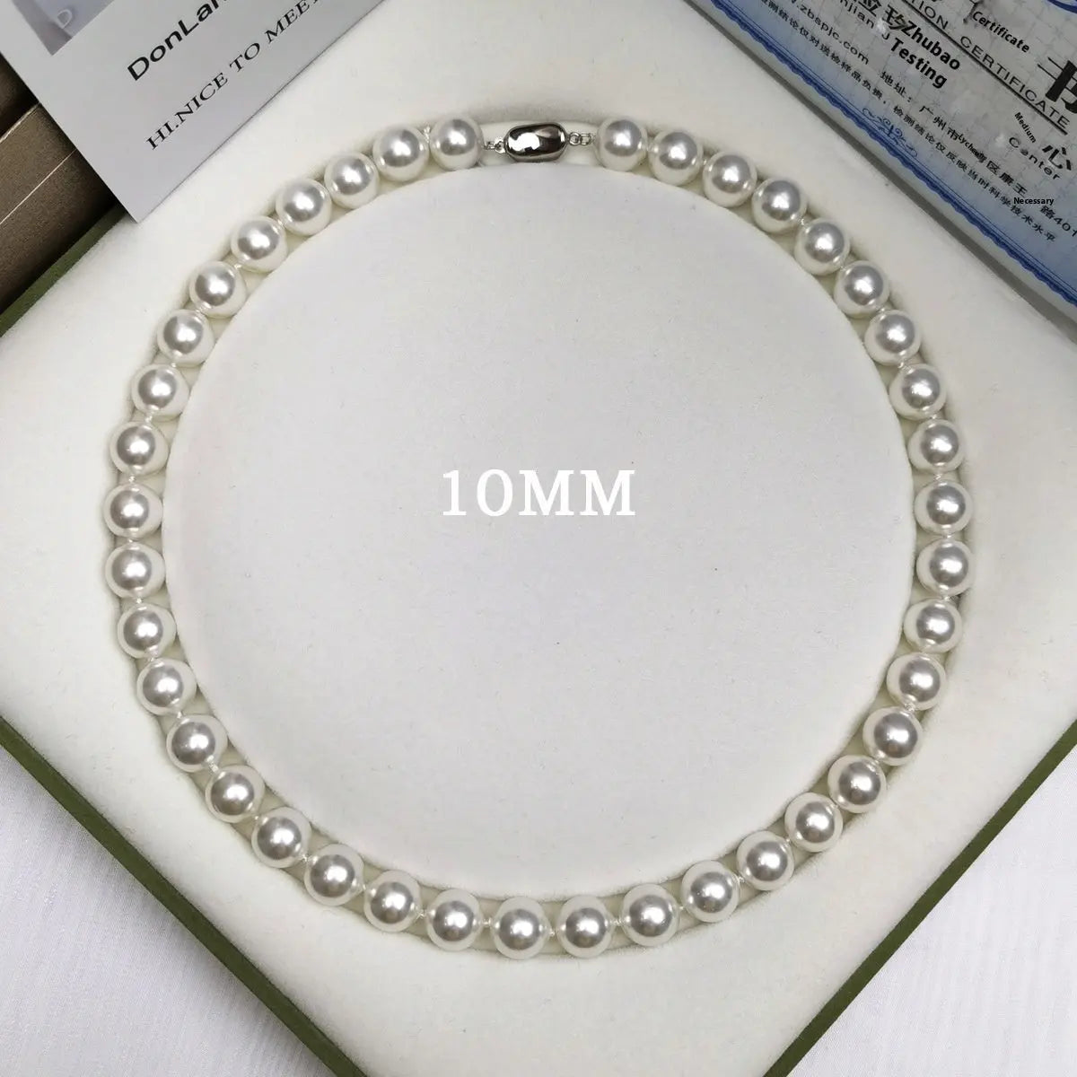 925 Silver Ingot Buckle Strong Light High Quality Shell Pearls Australian White Necklace Angel Wishes