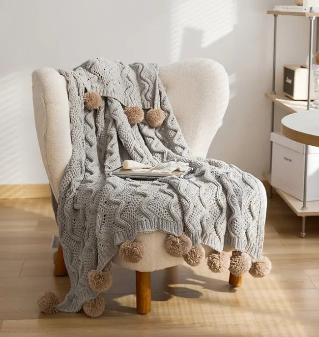 Fashion Nordic Living Room Knitted Blanket Angel Wishes